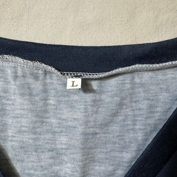 Striped Tank Dress Women's L Trendy Casual Loose Sleeveless V Neck Sundress - Picture 6 of 8